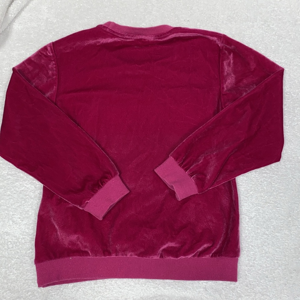 Kenzo Paris embroidered tiger raspberry velour sweatshirt size 7 - Picture 5 of 8